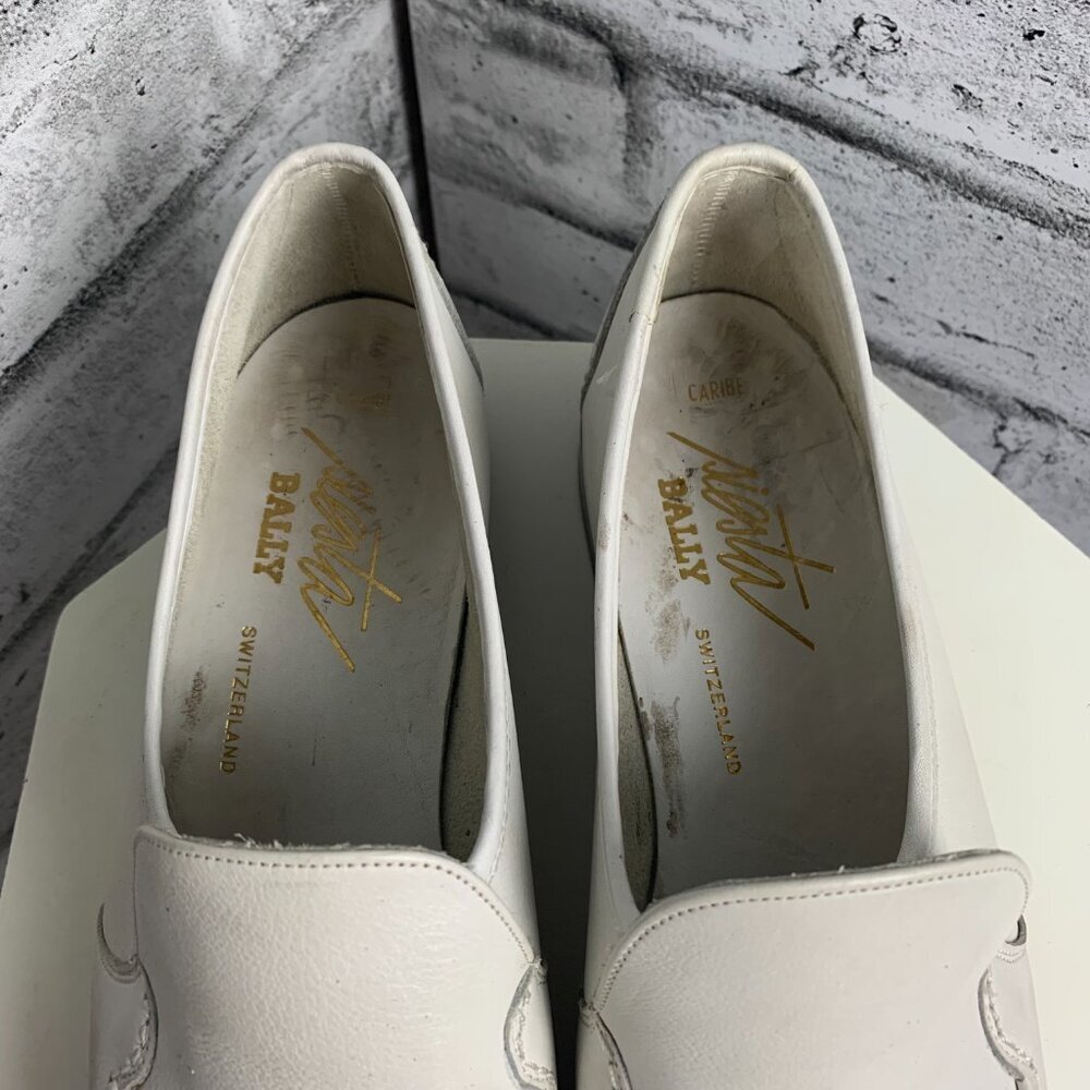 Bally Siesta Caribe White Leather Flat Loafers - Picture 5 of 13